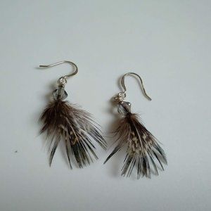 Guinea Feather Earrings- NEW
